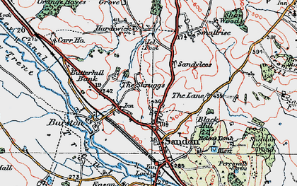 Old map of The Shruggs in 1921