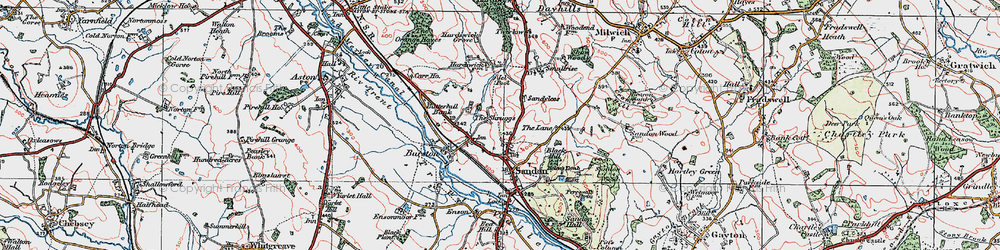 Old map of The Shruggs in 1921
