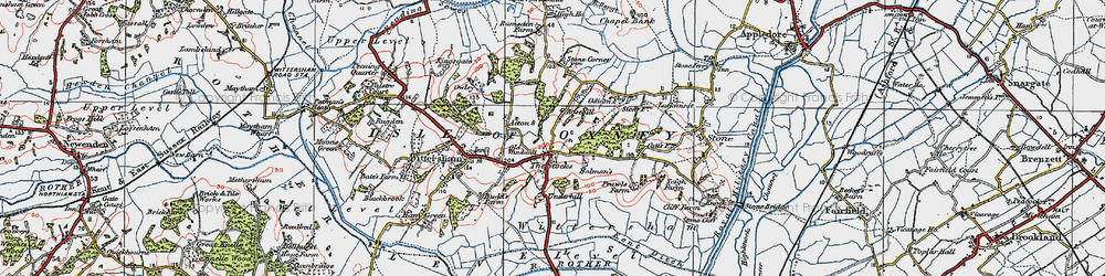 Old map of The Stocks in 1921