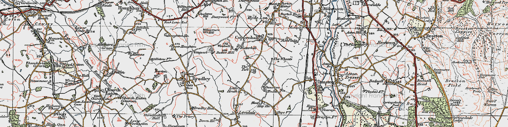 Old map of Wheats, The in 1921