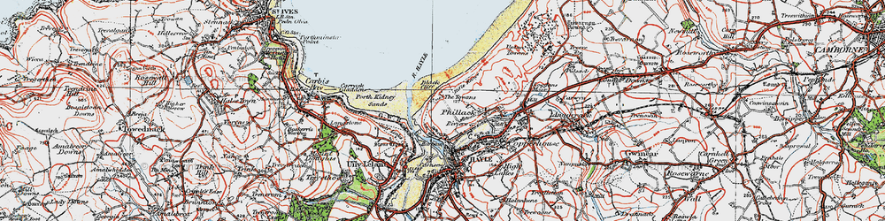 Old map of The Towans in 1919