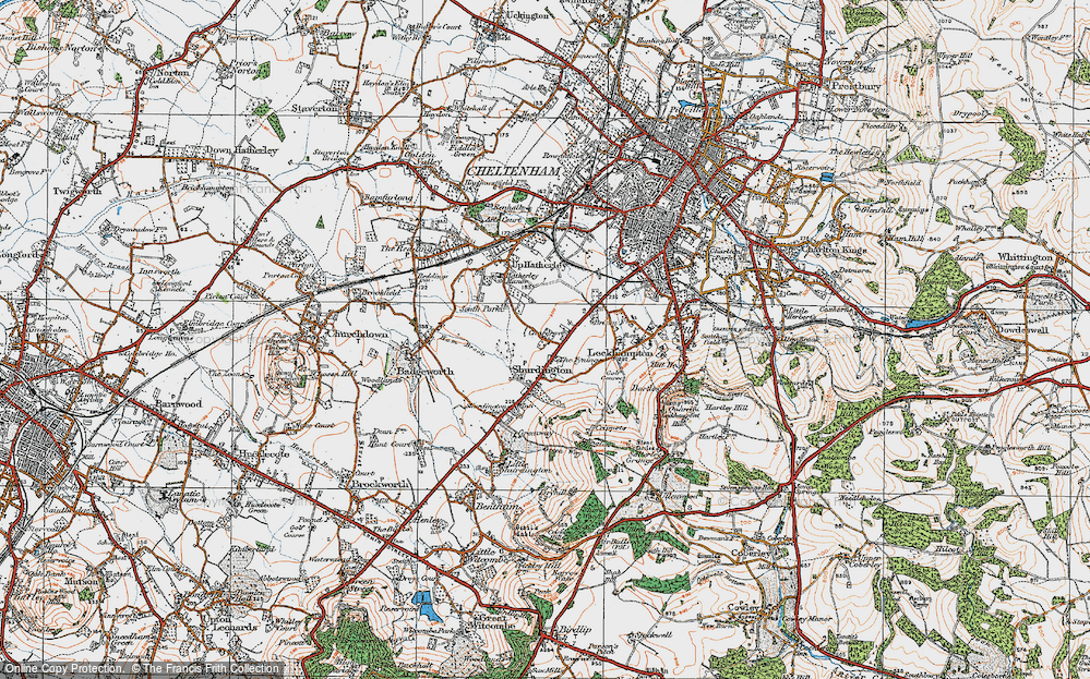 Old Map of The Tynings, 1919 in 1919