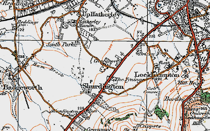 Old map of The Tynings in 1919