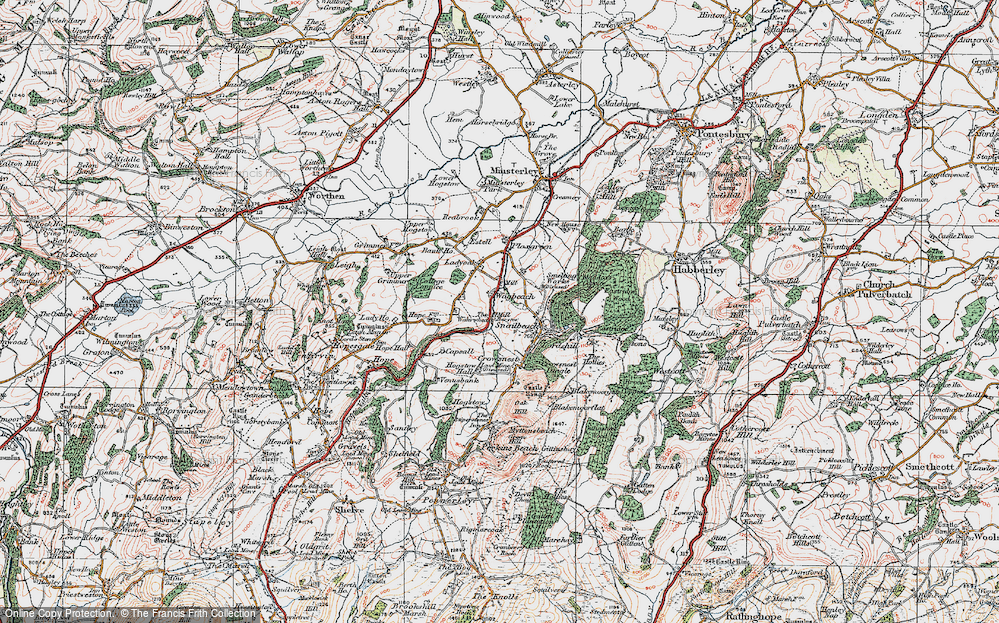 Old Map of The Waterwheel, 1921 in 1921