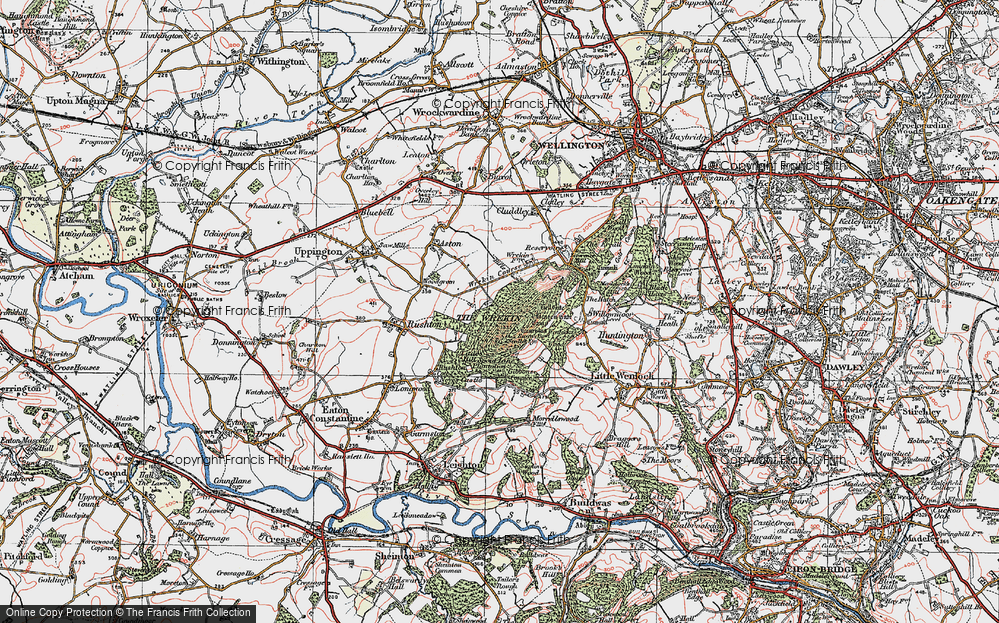 Old Map of The Wrekin, 1921 in 1921