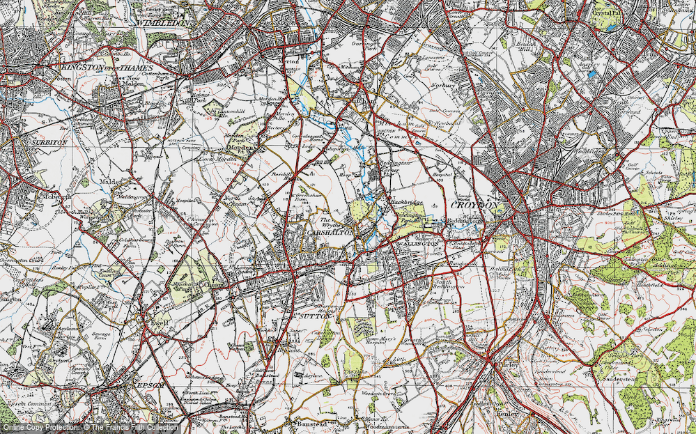 Old Map of The Wrythe, 1920 in 1920