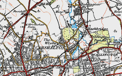 Old map of The Wrythe in 1920