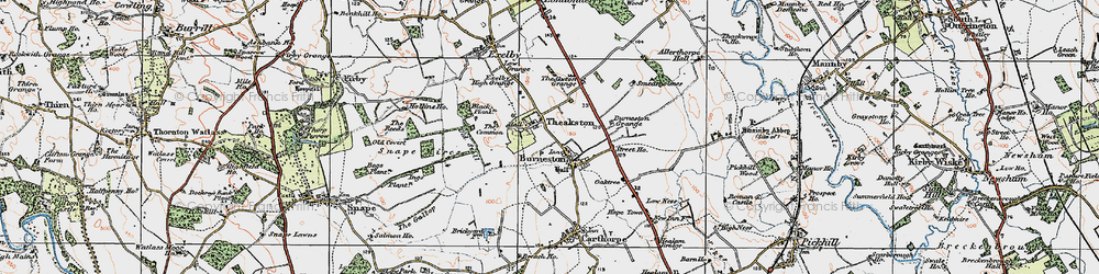 Old map of Theakston in 1925