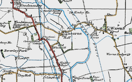Old map of Thearne in 1924