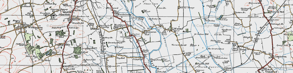 Old map of Thearne in 1924