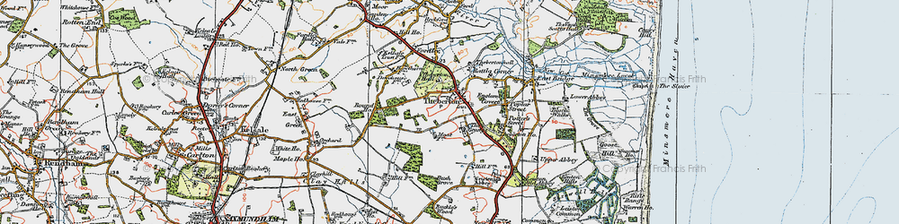 Old map of Theberton in 1921