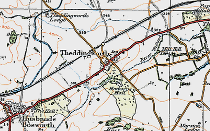 Old map of Theddingworth in 1920