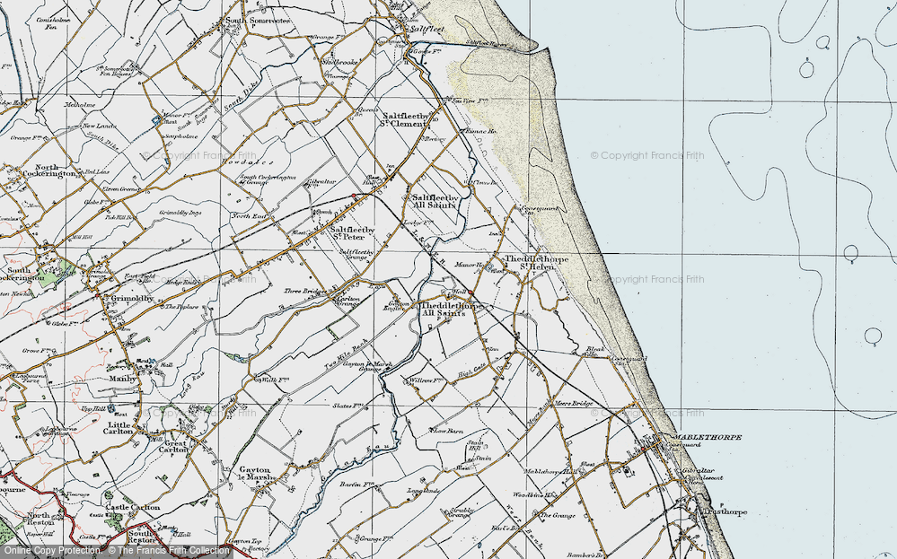 Old Map of Theddlethorpe All Saints, 1923 in 1923