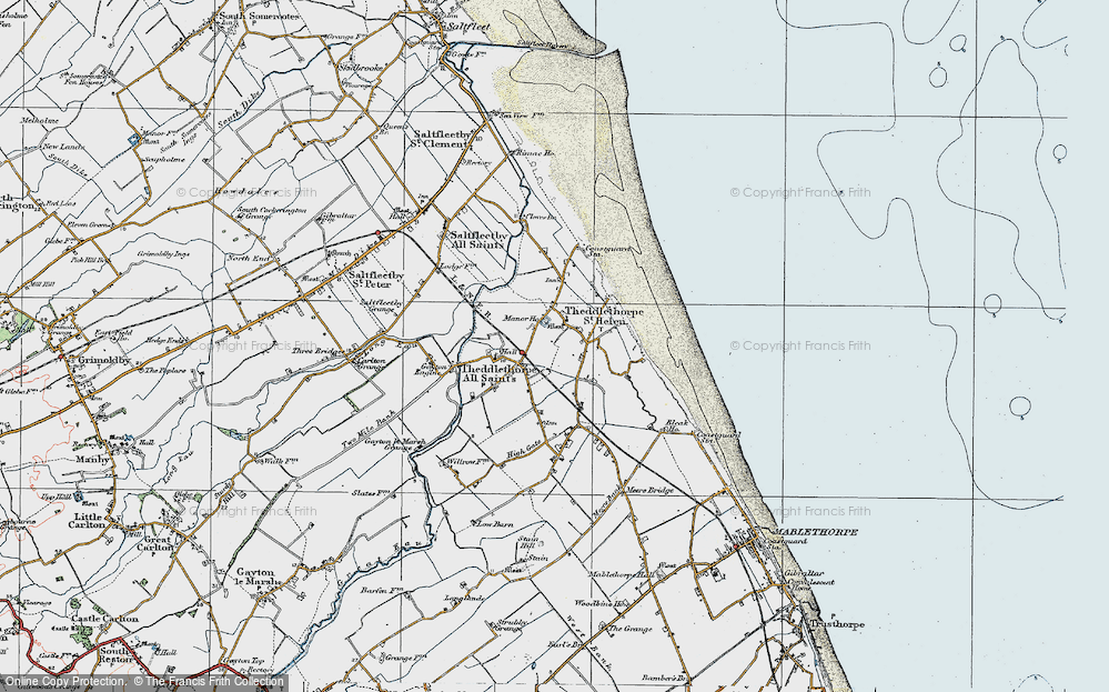 Old Map of Theddlethorpe St Helen, 1923 in 1923