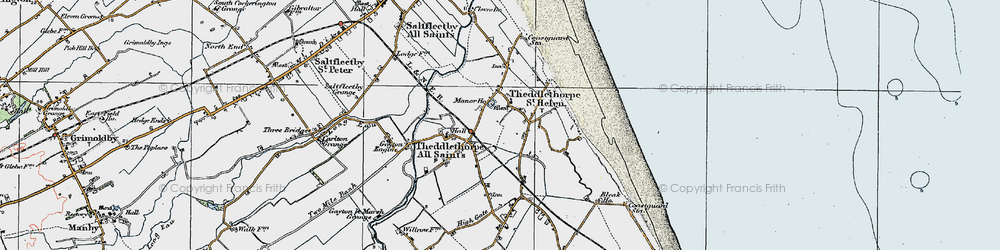Old map of Theddlethorpe St Helen in 1923
