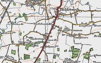 Old map of Thelveton in 1921