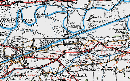Old map of Thelwall in 1923