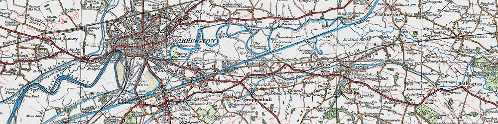 Old map of Thelwall in 1923