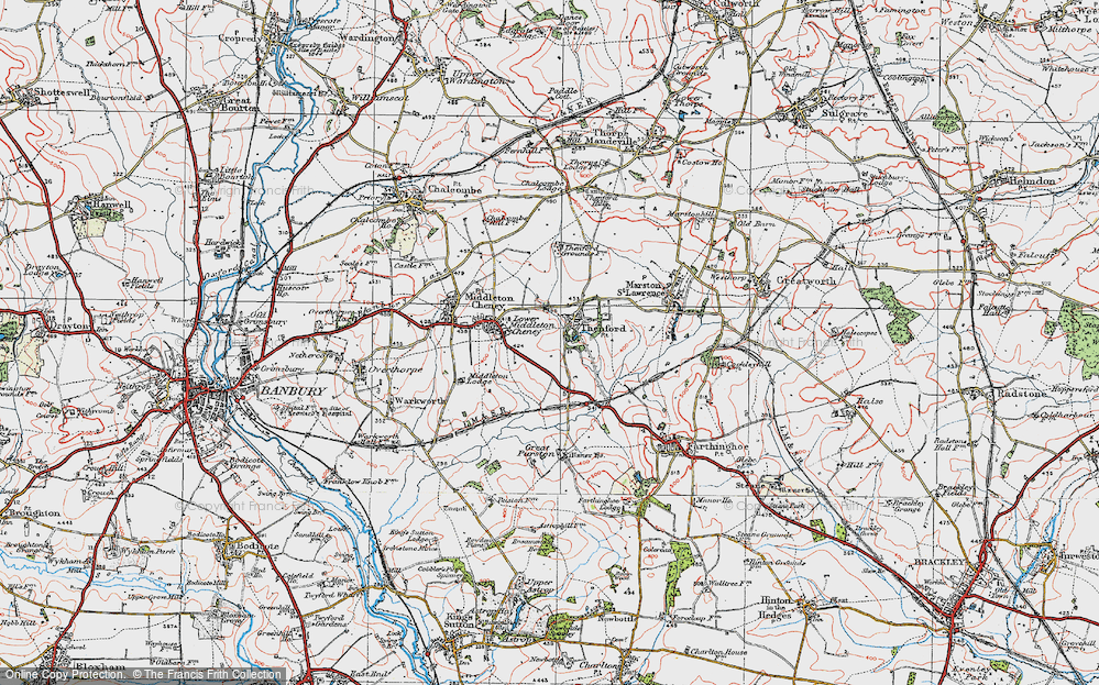 Old Map of Thenford, 1919 in 1919