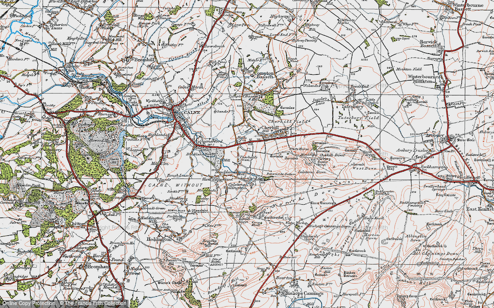 Old Map of Theobald's Green, 1919 in 1919