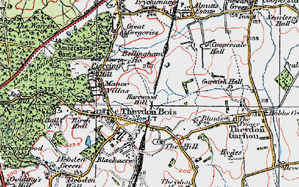 Old map of Theydon Bois in 1920
