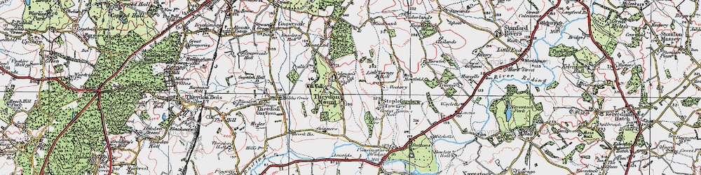 Old map of Theydon Mount in 1920