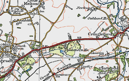 Old map of Thickthorn Hall in 1922