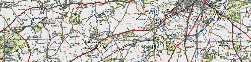 Old map of Thickthorn Hall in 1922