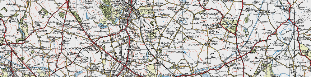 Old map of Thimble End in 1921