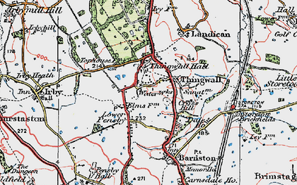 Old map of Thingwall in 1924