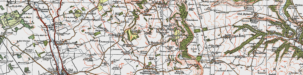 Old map of Thirlby in 1925