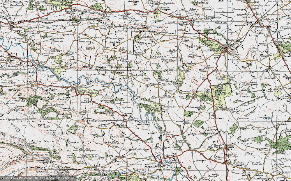 Old Map of Thirn, 1925 in 1925