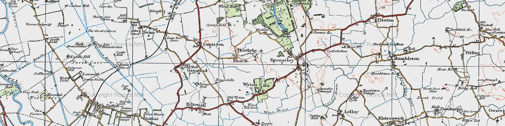 Old map of Thirtleby in 1924