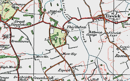 Old map of Thistleton in 1924