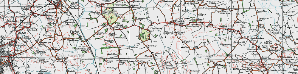 Old map of Thistleton in 1924