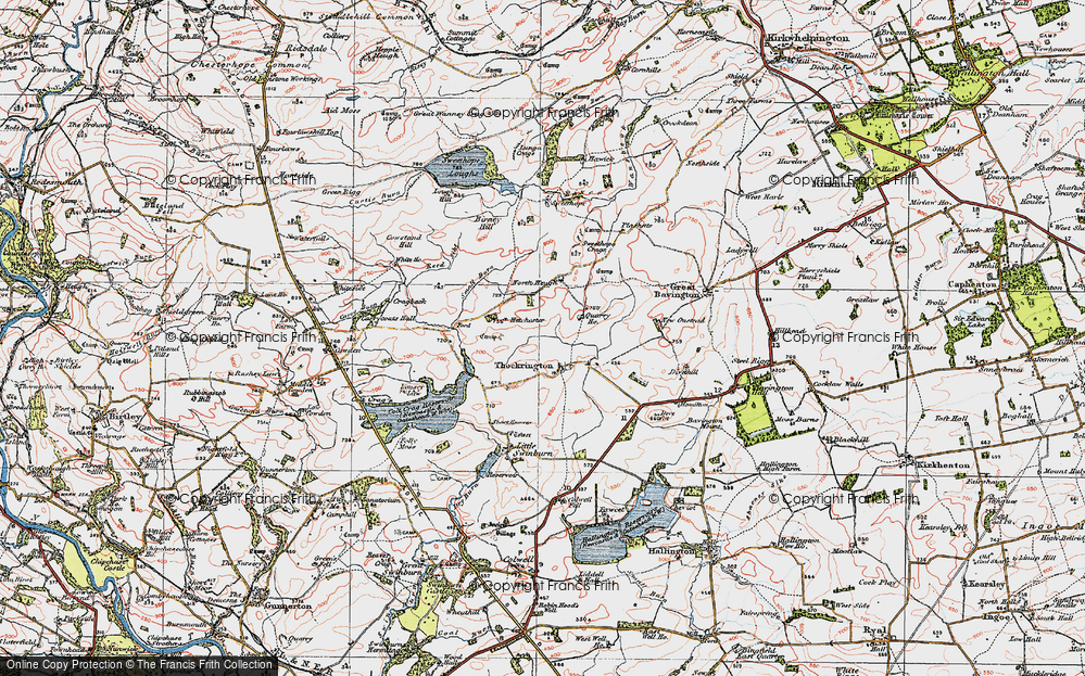 Old Map of Historic Map covering Whiteside in 1925