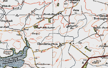 Old map of Thockrington in 1925