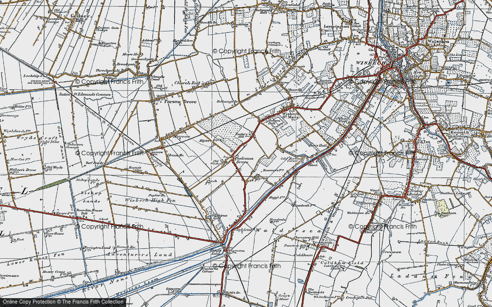 Old Map of Tholomas Drove, 1922 in 1922