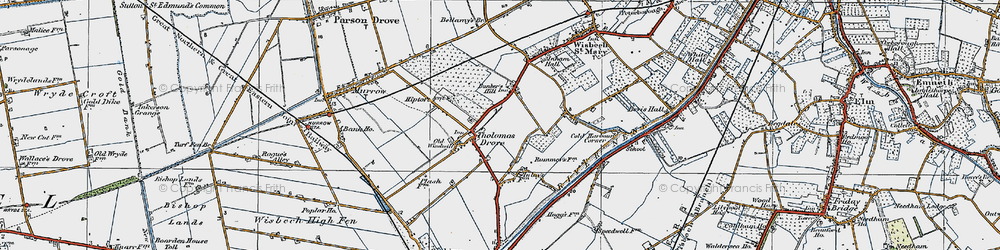 Old map of Tholomas Drove in 1922