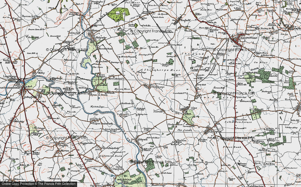 Old Map of Tholthorpe, 1925 in 1925