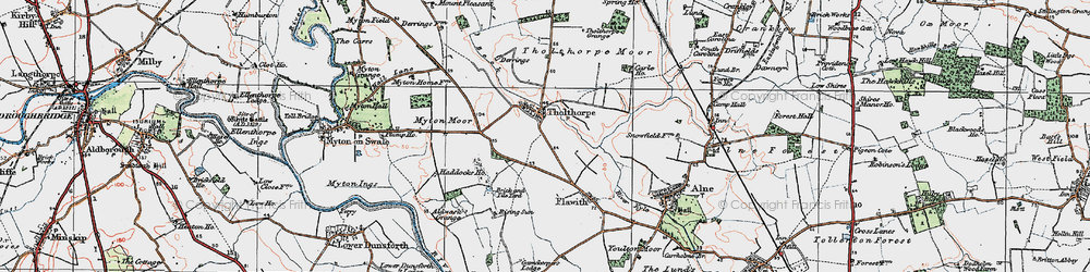 Old map of Tholthorpe in 1925