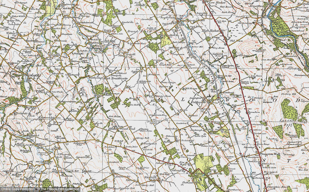 Old Map of Historic Map covering Bents Cotts in 1925