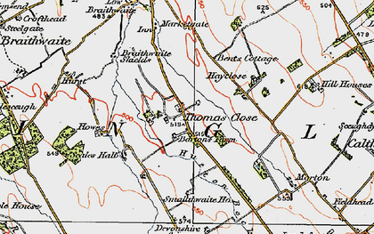 Old map of Thomas Close in 1925