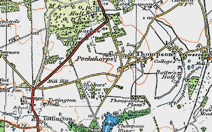 Old map of Thompson in 1921