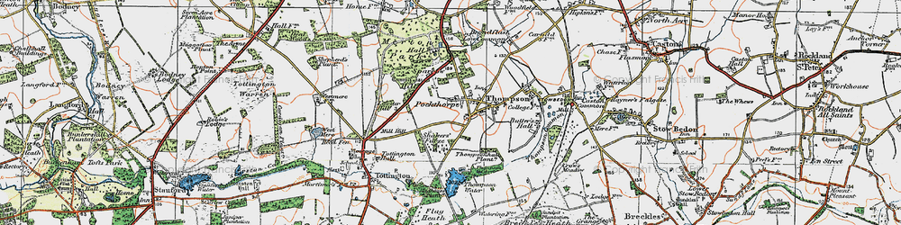 Old map of Thompson in 1921