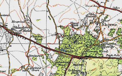 Old map of Thong in 1920