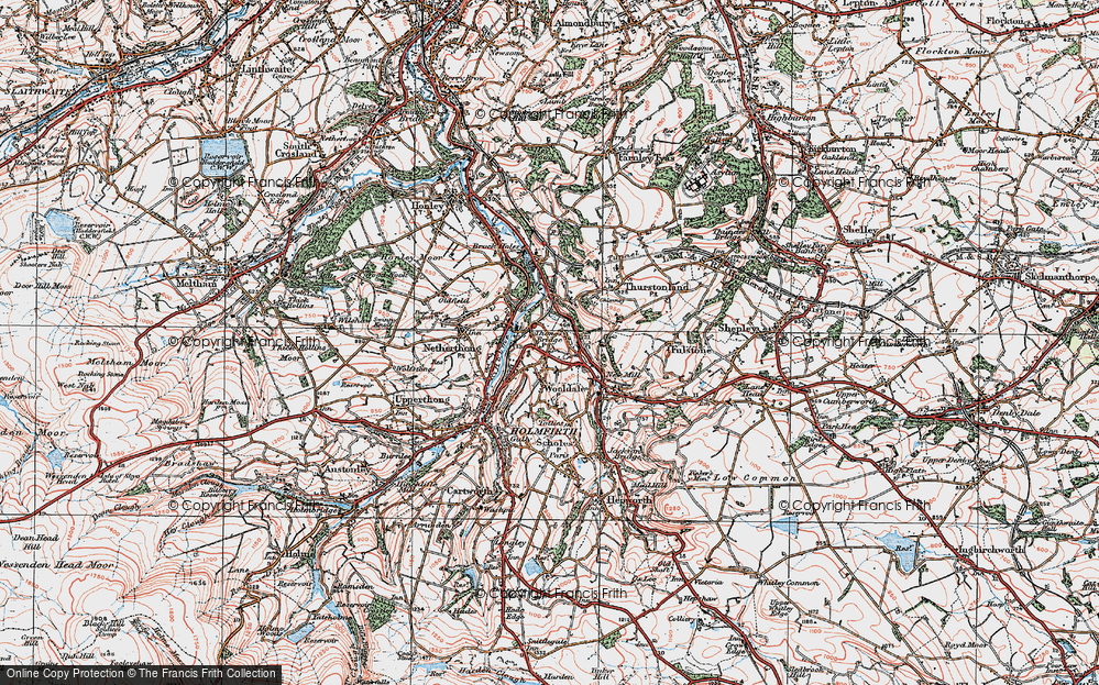 Old Map of Thongsbridge, 1924 in 1924