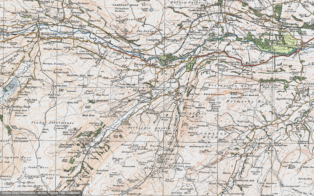 Old Map of Thoralby, 1925 in 1925