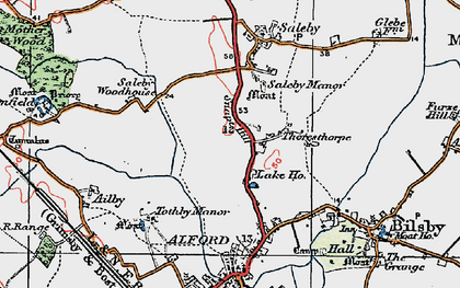 Old map of Thoresthorpe in 1923