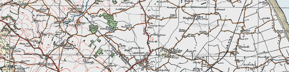 Old map of Thoresthorpe in 1923